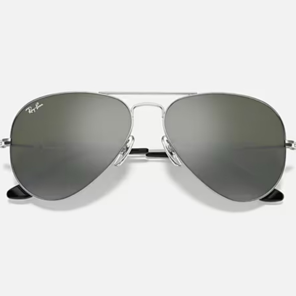 Ray-Ban Silver Aviator Sunglasses with Black Case